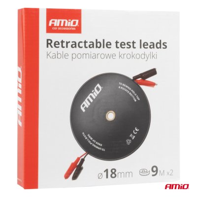 Udt retractable test lead 2x9m AMIO-04275