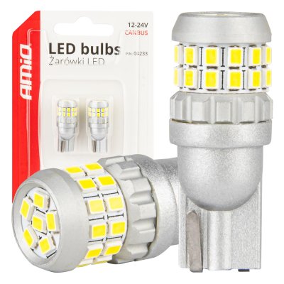 CANBUS LED pærer T10 W5W 30SMD 2016 Hvid 12V/24V AMIO-04233