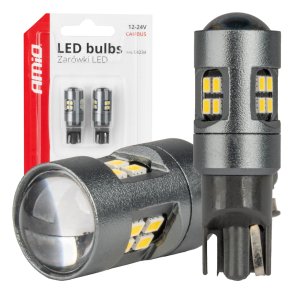 LED CANBUS T10 W5W 16SMD 2016 Hvide pærer 12V/24V AMIO-04234