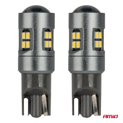 LED CANBUS T10 W5W 16SMD 2016 Hvide pærer 12V/24V AMIO-04234