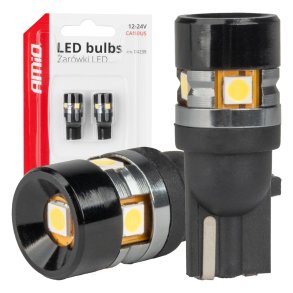 LED pærer CANBUS T10 W5W 5SMD 3030 Hvid 12V 24V AMIO-04239
