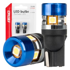 LED-pærer CANBUS T10 W5W 5SMD 3030 Hvid 12V 24V AMIO-04240