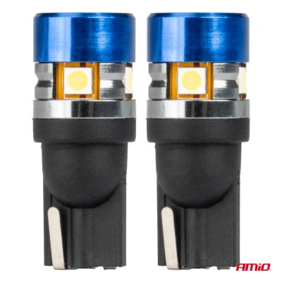 LED-pærer CANBUS T10 W5W 5SMD 3030 Hvid 12V 24V AMIO-04240