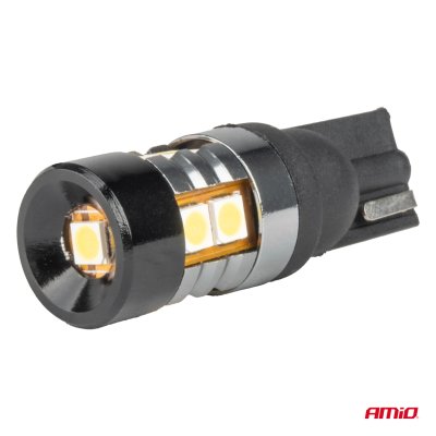 LED pærer CANBUS T10 W5W 9 SMD 3030 Hvid 12V 24V AMIO-04241