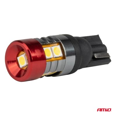 LED pærer CANBUS T10 W5W 9 SMD 3030 Hvid 12V 24V AMIO-04242
