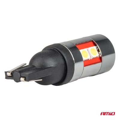 LED pærer CANBUS T10 W5W 9 SMD 3030 Hvid 12V 24V 36V 48V AMIO-04244