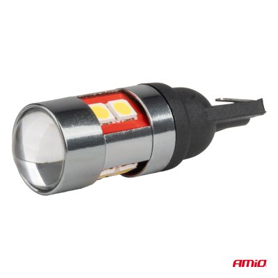 LED pærer CANBUS T10 W5W 9 SMD 3030 Hvid 12V 24V 36V 48V AMIO-04244