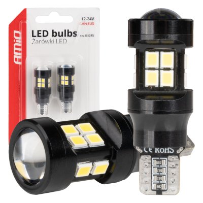 LED pærer CANBUS T15 W16W 15SMD 2835 Hvid 12V 24V AMIO-04245