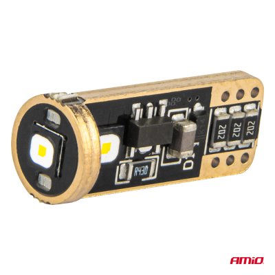 LED CANBUS pærer T10 W5W 3SMD 3838 Hvid 12V/24V AMIO-04246
