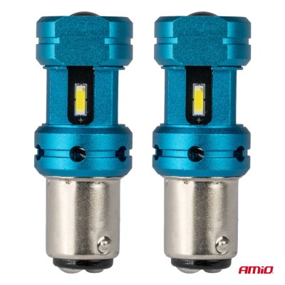LED CANBUS pærer 1157 BAY15D P21/5W 4SMD 1860 Hvid 12V 24V AMIO-04253