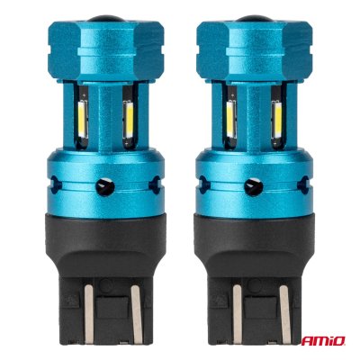 LED CANBUS T20 7443 W21/5W 4SMD 1860 Hvide pærer 12V 24V AMIO-04255