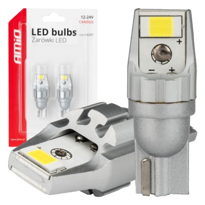 LED CANBUS T15 W16W 2SMD 3570 Hvid 12V 24V pærer AMIO-04257