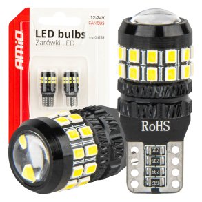 LED CANBUS pærer T10 W5W 27SMD 2016 Hvid 12V/24V AMIO-04258