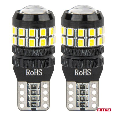 LED CANBUS pærer T10 W5W 27SMD 2016 Hvid 12V/24V AMIO-04258
