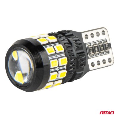 LED CANBUS pærer T10 W5W 27SMD 2016 Hvid 12V/24V AMIO-04258