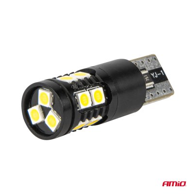 LED CANBUS pærer T10 W5W 13SMD 3030 Hvid 12V/24V AMIO-04259