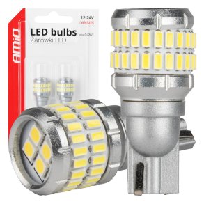 LED pærer CANBUS T15 W16W 48SMD 4SMD 3014 3030 Hvid 12V 24V AMIO-04261