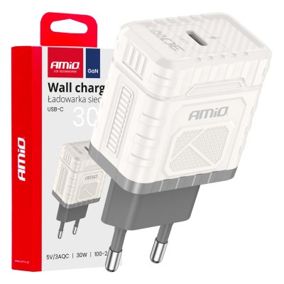 Vægoplader Quick Charge GaN PD 30W USB-C AMIO-04285