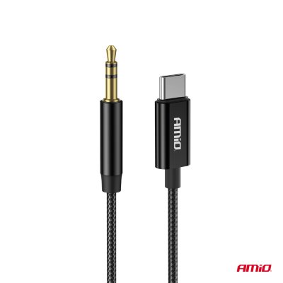 Kabel USB-C TIL TYPE AUX Mini Jack 3.5mm 1m AMIO-04294