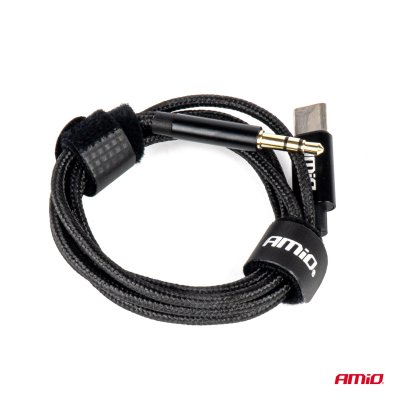 Kabel USB-C TIL TYPE AUX Mini Jack 3.5mm 1m AMIO-04294