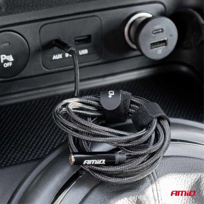 Forlængerledning AUX Mini Jack 3.5mm han til 3.5mm hun 2m AMIO-04296