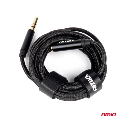 Forlængerledning AUX Mini Jack 3.5mm han til 3.5mm hun 2m AMIO-04296