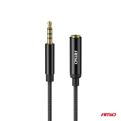 Forlængerledning AUX Mini Jack 3.5mm han til 3.5mm hun 2m AMIO-04296