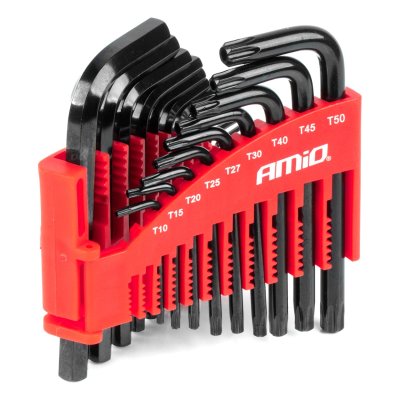 Imbus hex & torx nøgler CRV sort 22 stk AMIO-04297