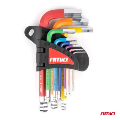 Imbus hexnøgler S2 9 stk AMIO-04298