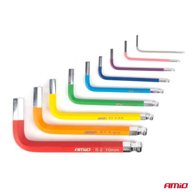Imbus hexnøgler S2 9 stk AMIO-04298