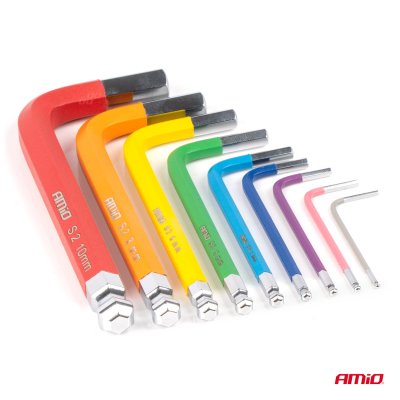 Imbus hexnøgler S2 9 stk AMIO-04298