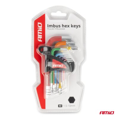 Imbus hexnøgler S2 9 stk AMIO-04298