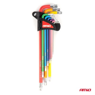 Torx-nøgler S2 9stk AMIO-04301