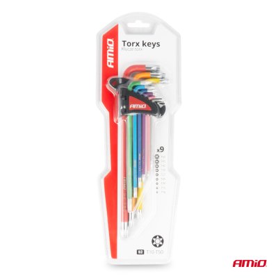 Torx-nøgler S2 9stk AMIO-04301