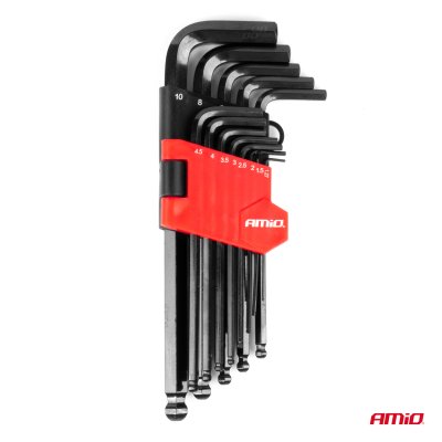 Imbus hex nøgler CRV sort 13 stk AMIO-04304