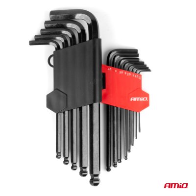 Imbus hex nøgler CRV sort 13 stk AMIO-04304