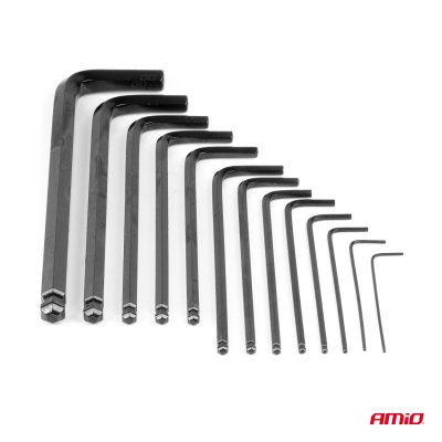 Imbus hex nøgler CRV sort 13 stk AMIO-04304