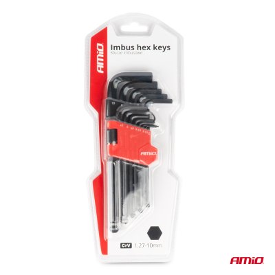 Imbus hex nøgler CRV sort 13 stk AMIO-04304