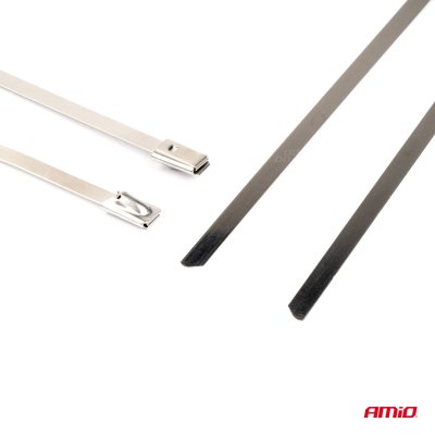 Rustfrit stål metal klemmer 4.6x300mm 100 stk. AMIO-04323