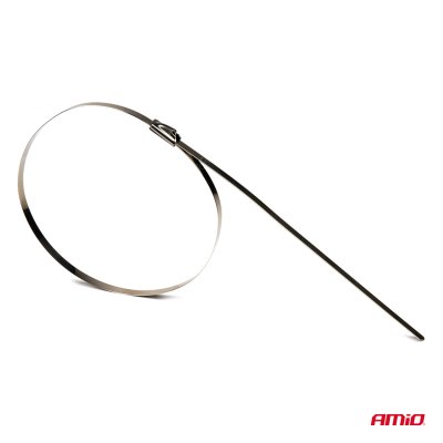 Rustfrit stål metal spændebånd 4.6x400mm 100 stk. AMIO-04325