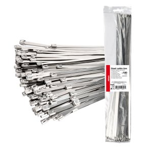 Rustfaste metal spændebånd 7,9x600mm 100 stk. AMIO-04327