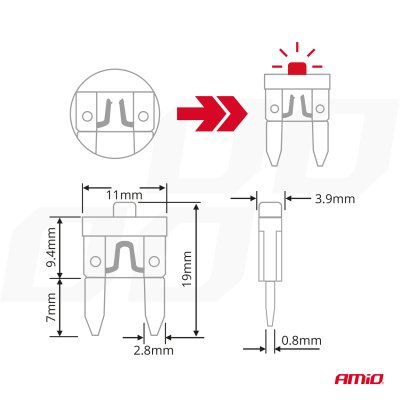 LED Bil standard sikringer AMIO-04340