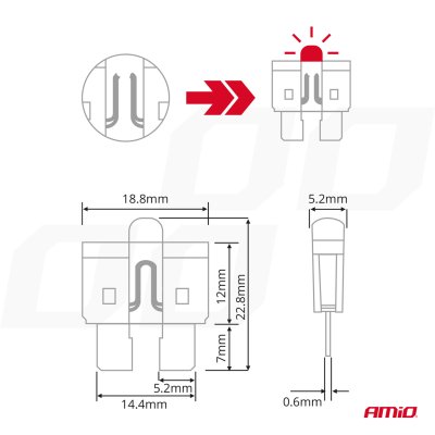 LED Bilblad standard sikringer AMIO-04341