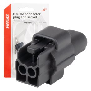 Connector stik og stikdåse sæt 2 PIN 2.2mm AMIO-04346