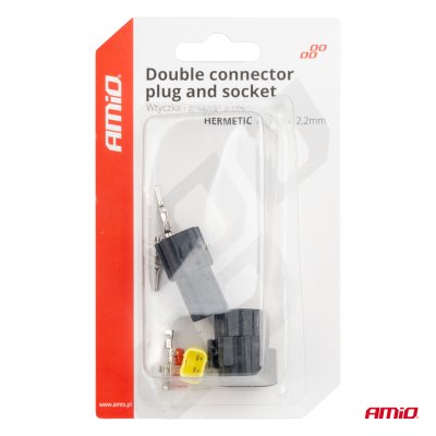 Connector stik og stikdåse sæt 2 PIN 2.2mm AMIO-04346
