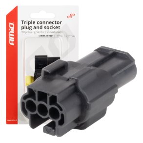 Stik- og sokkel-sæt 3 PIN 2.2mm AMIO-04347