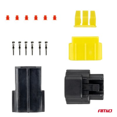 Stik- og sokkel-sæt 3 PIN 2.2mm AMIO-04347