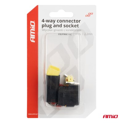 Stikprop og stikdåse sæt 4 PIN 2.2mm AMIO-04348