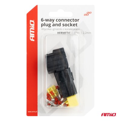 Stikprop og stik sæt 6 PIN 2.2mm AMIO-04349
