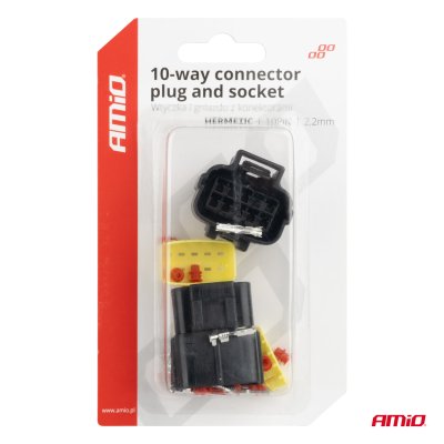 Connector stik og sokkel sæt 10 PIN 2.2mm AMIO-04351